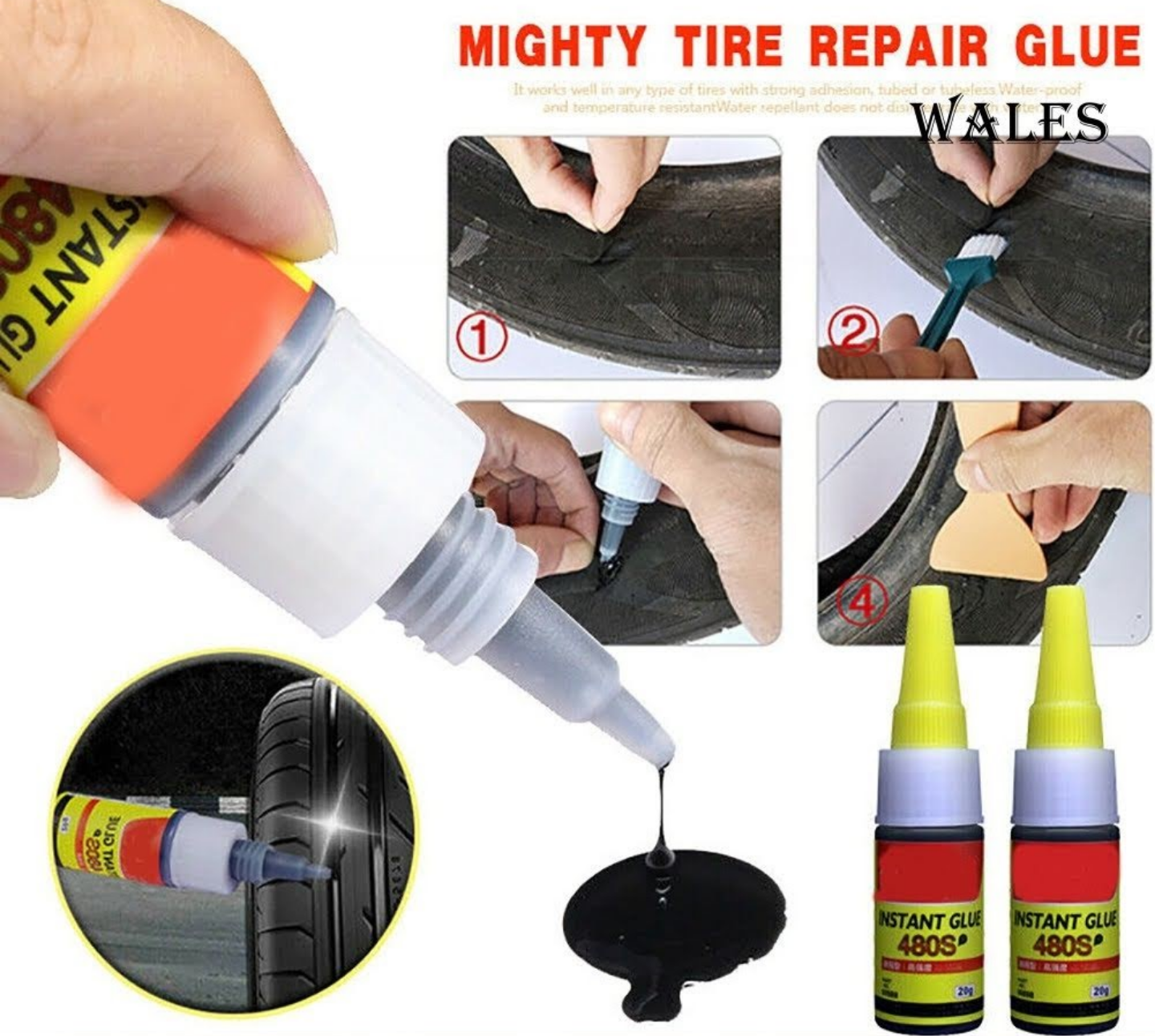 Cực chất với 1 chai keo chuyên sữa chữa các lổ thủng vết nứt ở lốp xe máy xe hơi ôtô các loại lốp xe khác hàng chất lượng