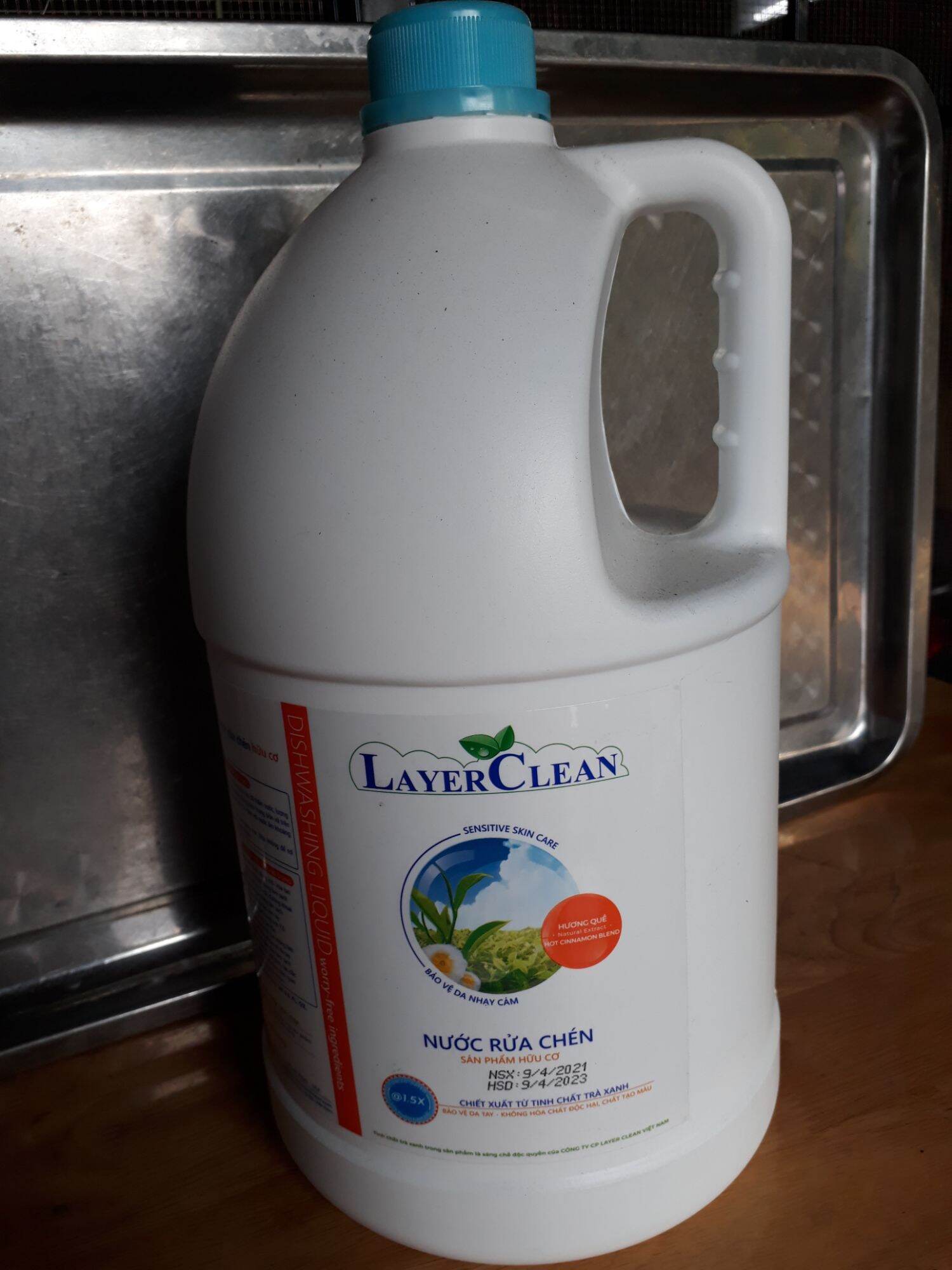 Nước rửa chén bát hữu cơ Layer Clean hương quế, can 5 lít