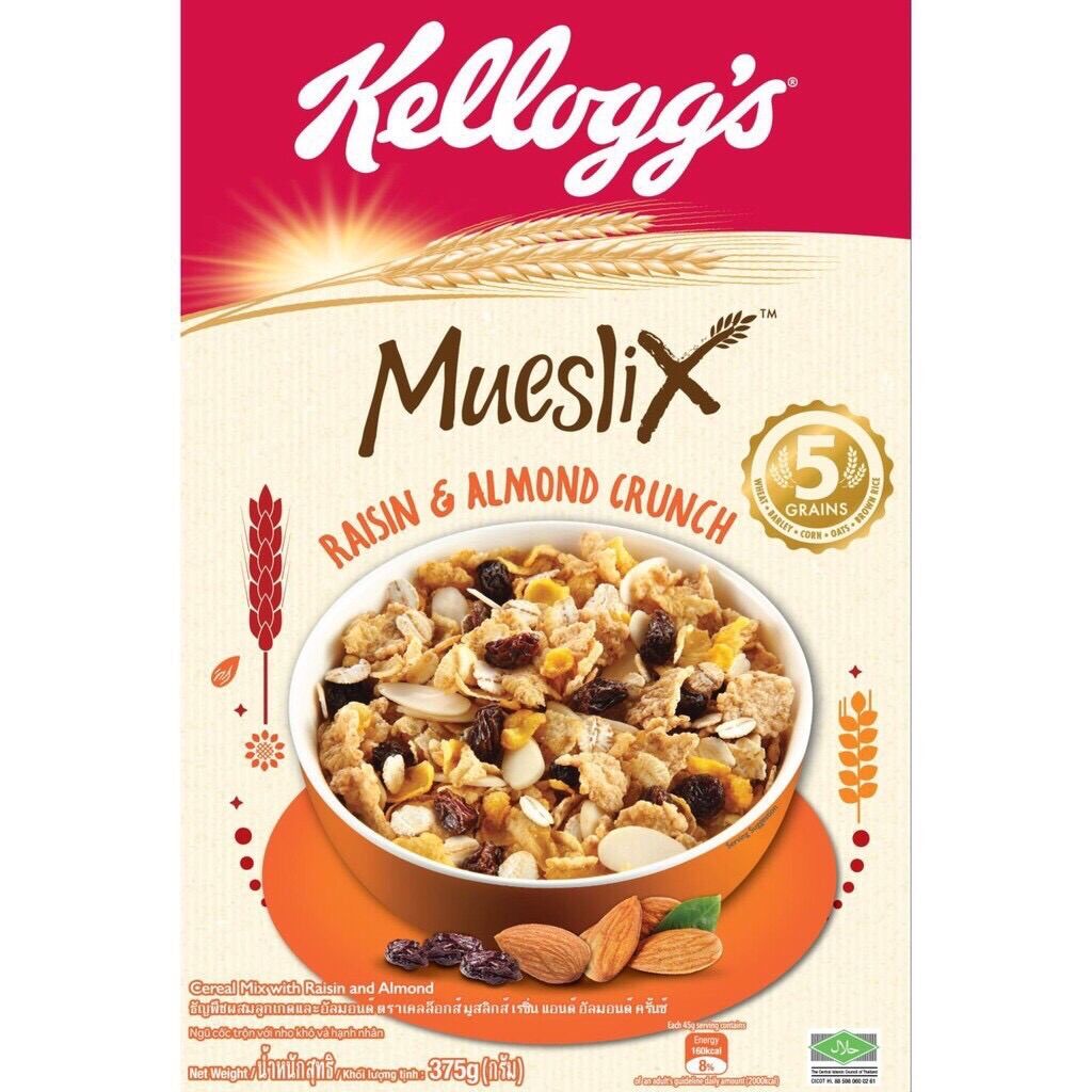 Ngũ cốc ăn sáng Kellogg's Mueslix Raisin and Almond 355g