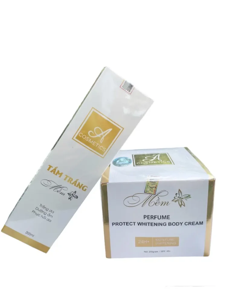 Combo tắm trắng và kem body mềm A Cosmetics