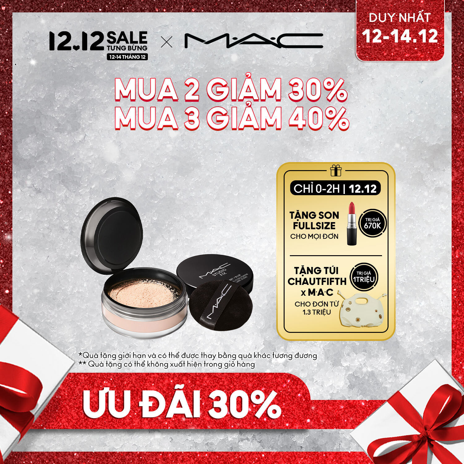 Phấn Phủ MAC Studio Fix Weightless Loose Powder - 6.5g / Phấn phủ kiểm soát dầu cho da  thường, da dầu và da nhạy cảm - Che phủ nhẹ, không gây mụn, cho lớp nền hoàn hảo.