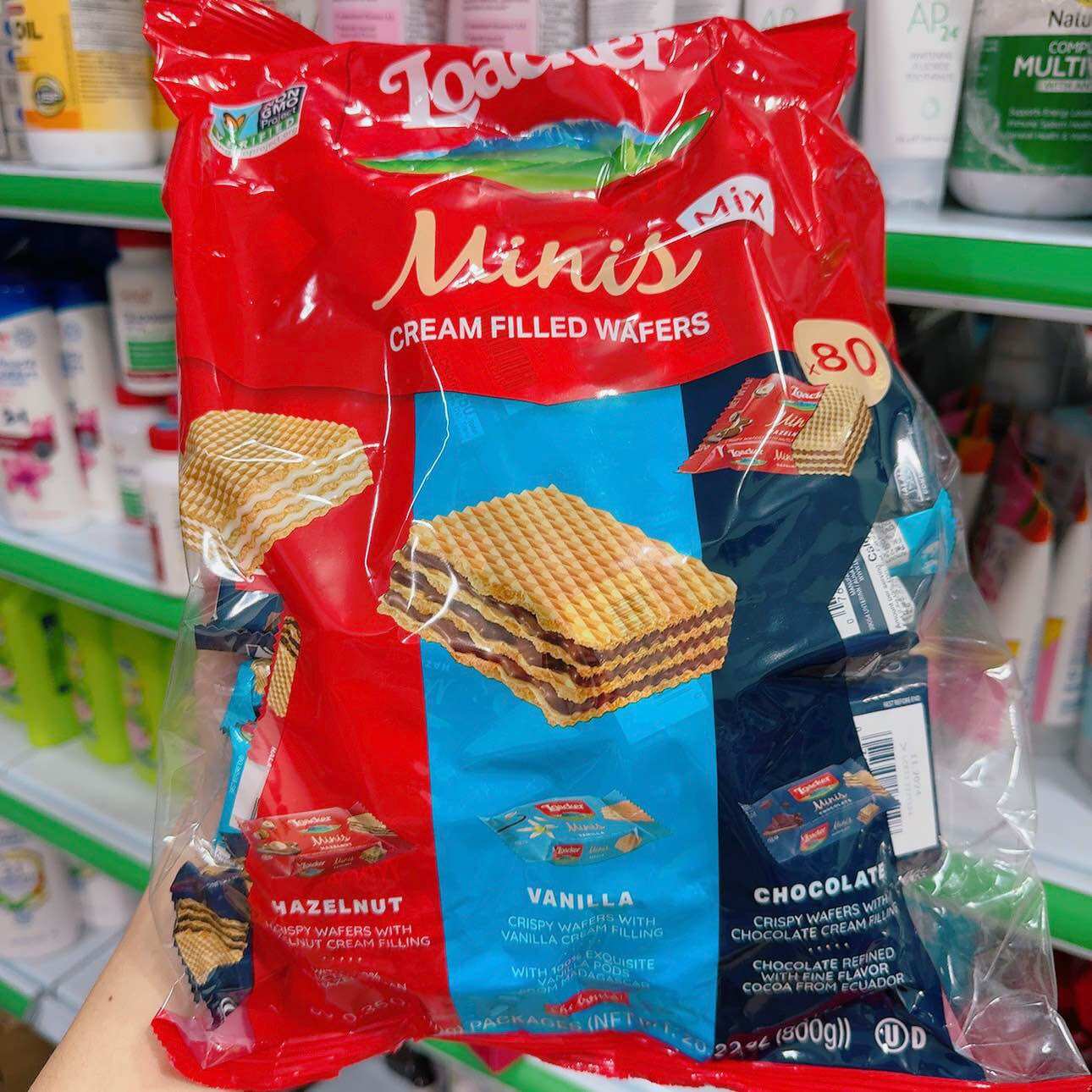 Bánh xốp Loacker bịch 800g mix 3 vị