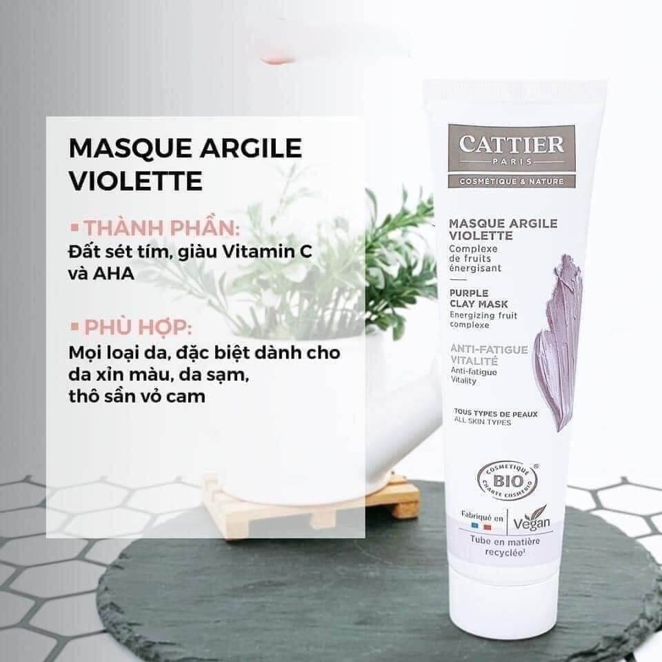Mặt nạ đất sét Cattier đen, xanh, hồng, tím 100ml