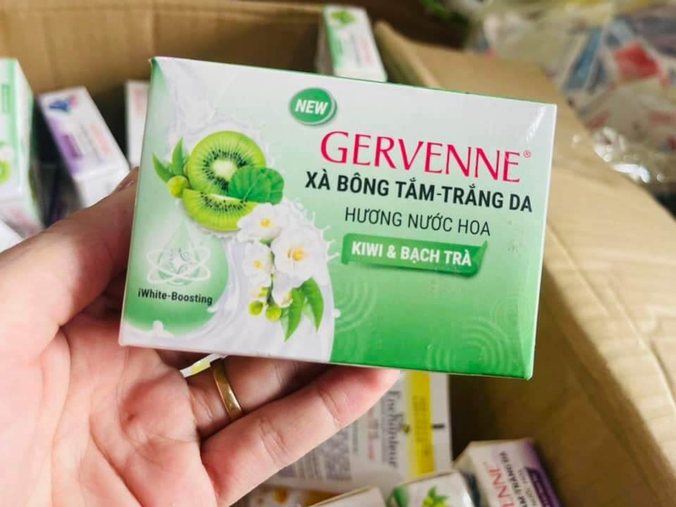 Xà bông cục tắm trắng da gervenne hương nước hoa 90g