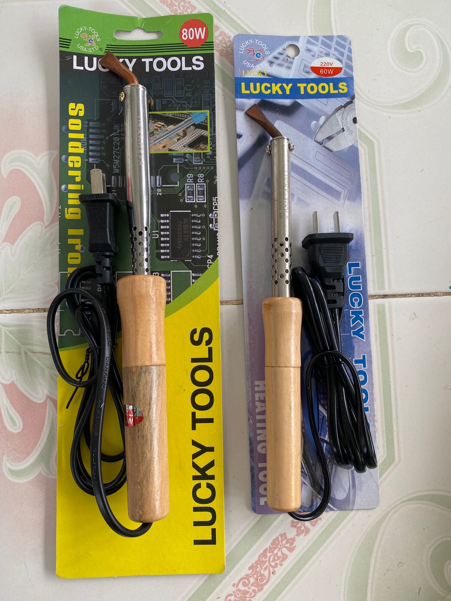 Mỏ hàn dẹp cán gỗ Lucky 40w, 60w, 80w