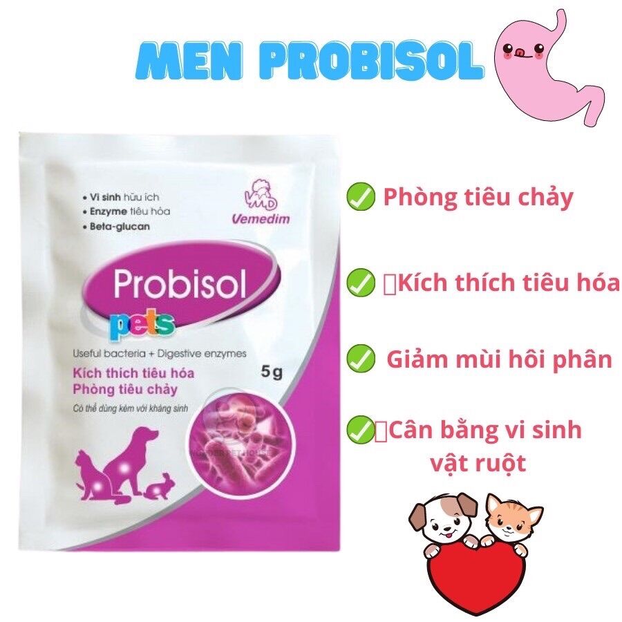 Combo 10 gói men tiêu hoá cho chó mèo Probisol