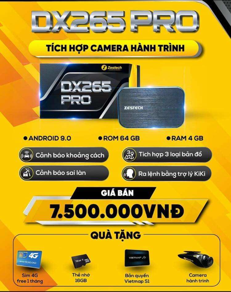 Android Box Zestech Dx265Pro(Tích Hợp Cam Hành Trình,Hỗ Trợ Lái Xe An Toàn)