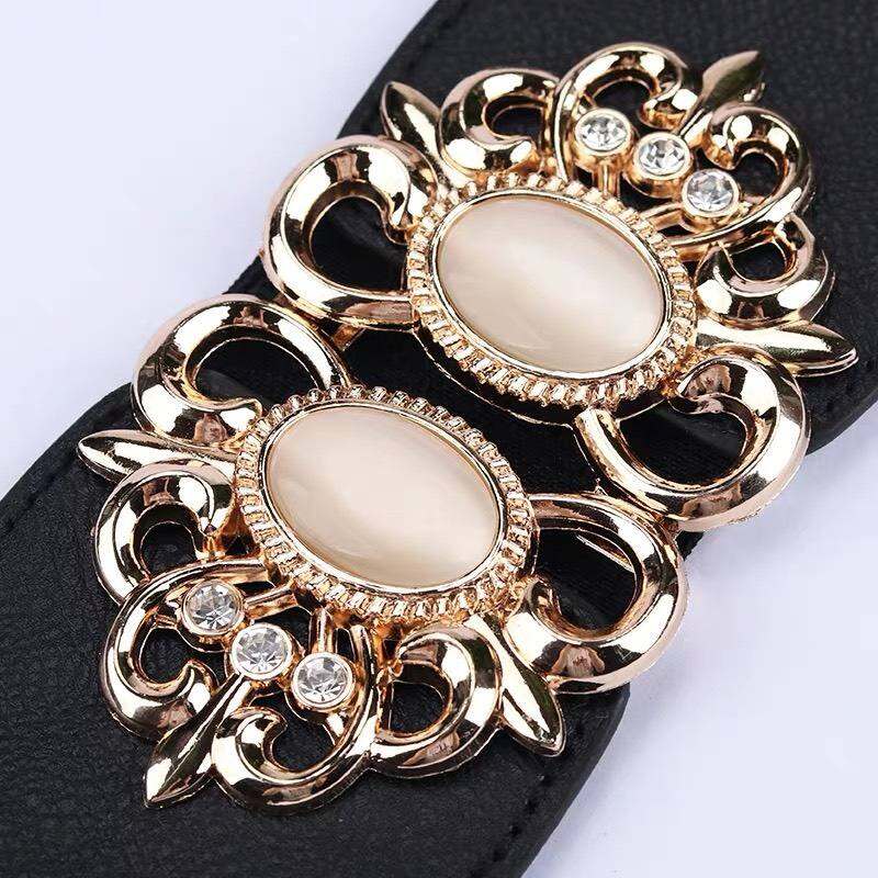 🌼 Dây nịt thun ( đai váy ) hoa văn ngọc ☘️Lưng thun co giãn móc cài trước ☘️ Bản 6cm