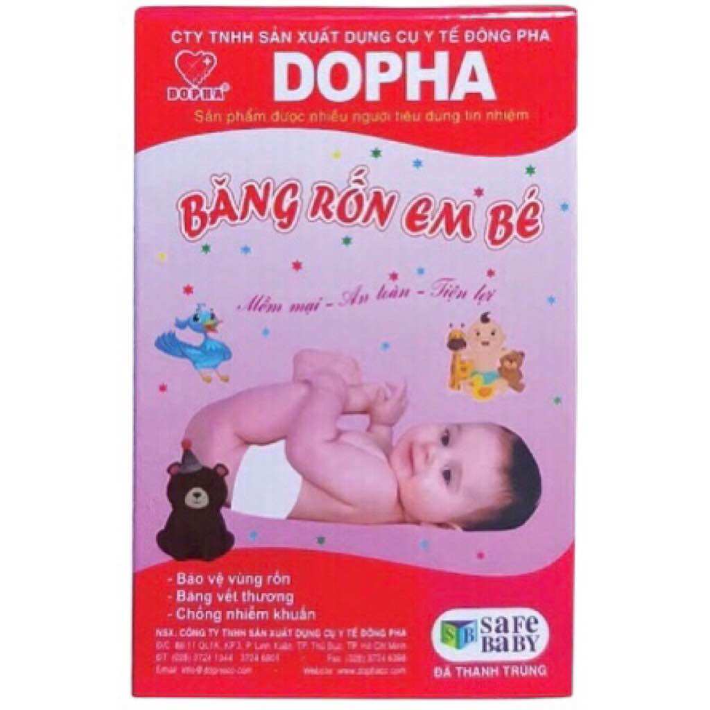 Combo 5 Hộp Băng rốn em bé Dopha Hỗ trợ băng vết thương, chống nhiễm khuẩn vùng rốn, mềm mại và an toàn cho bé