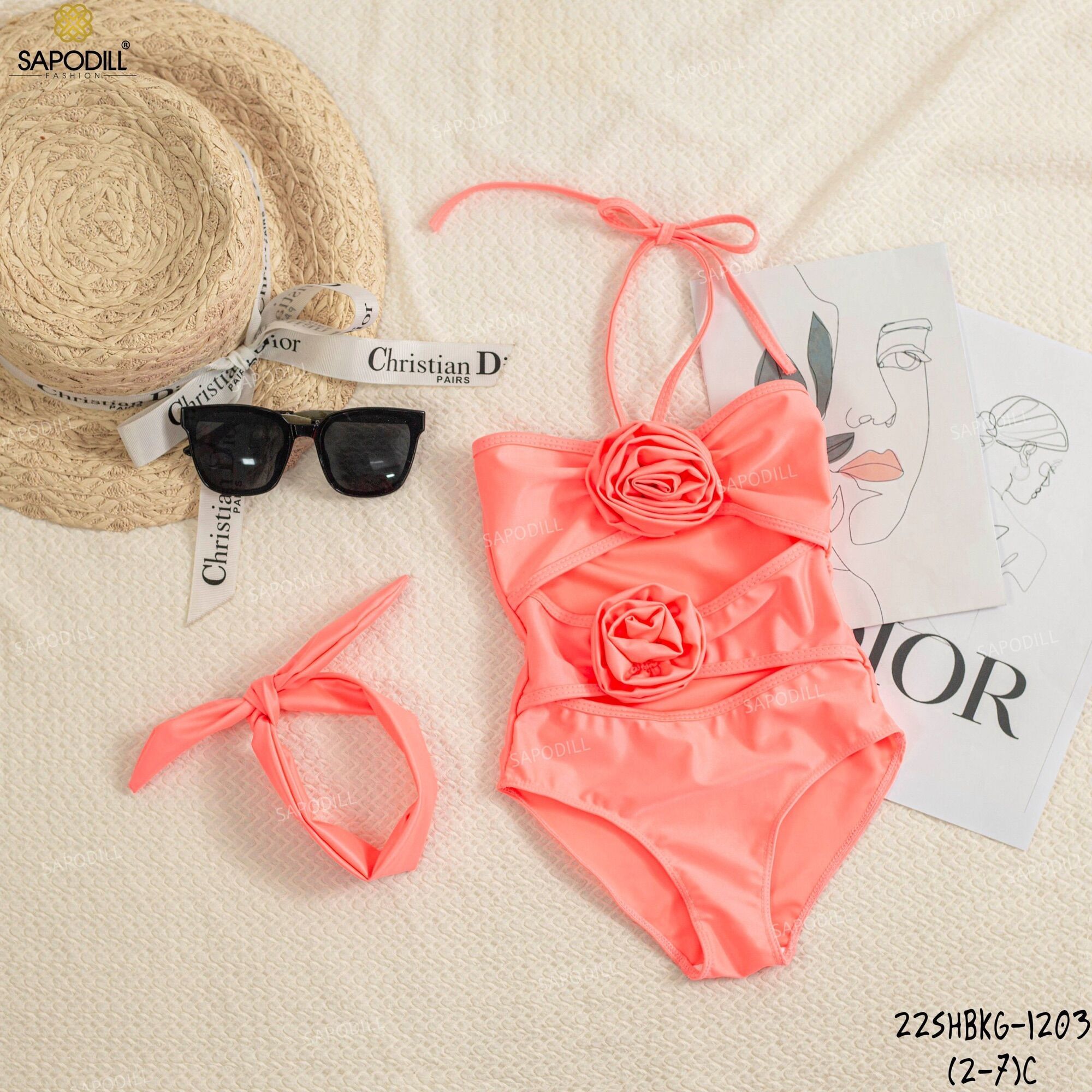 Đồ Bơi Bé Gái Kèm Băng Đô |Bikini Cho Bé