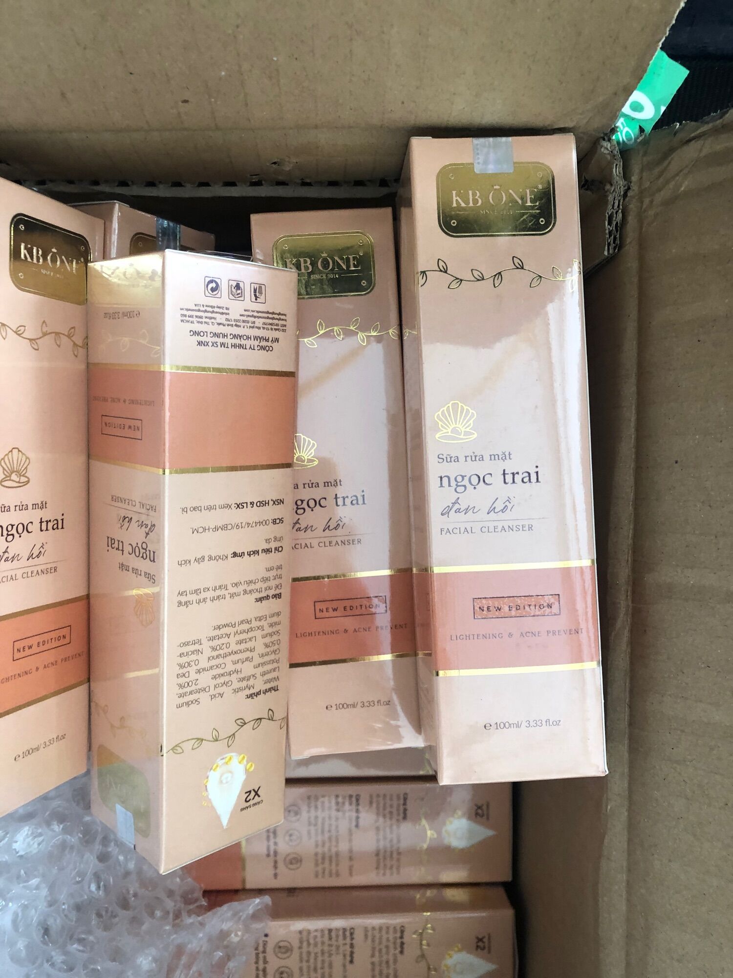 sưa rưa măt ngoc trai đàn hồi kb one mẫu mới 100ml