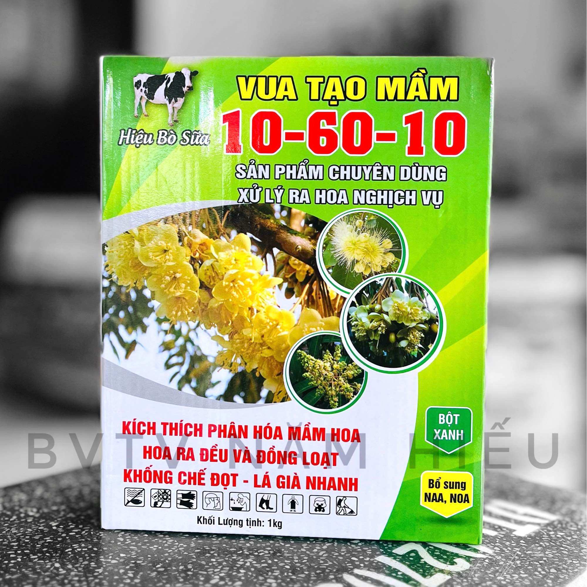 Phân bón lá VUA TẠO MẦM NPK 10 60 10 Ra hoa- Kích ra hoa lan, hoa mai, hoa kiểng - 1KG - Tạo mầm hoa, kích thích ra hoa, dưỡng cây 106010
