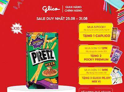 Combo 10 Bánh que nướng giòn vị pizza GLICO Pretz Pizza Flavour 31g