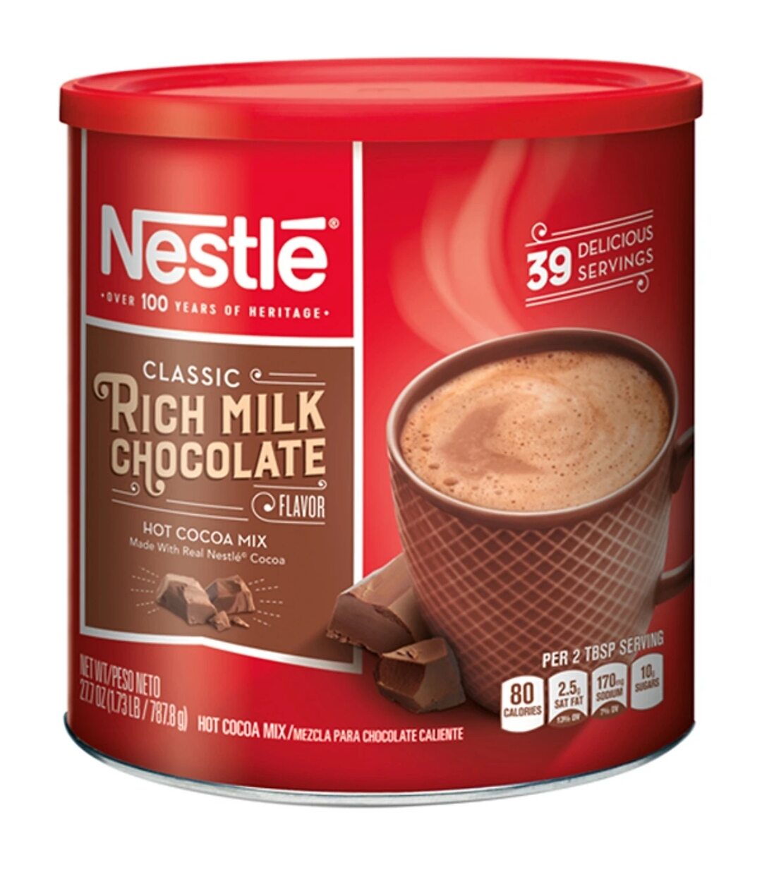 Lon giấy 787.8g bột cacao sữa nestle hot cocoa mix