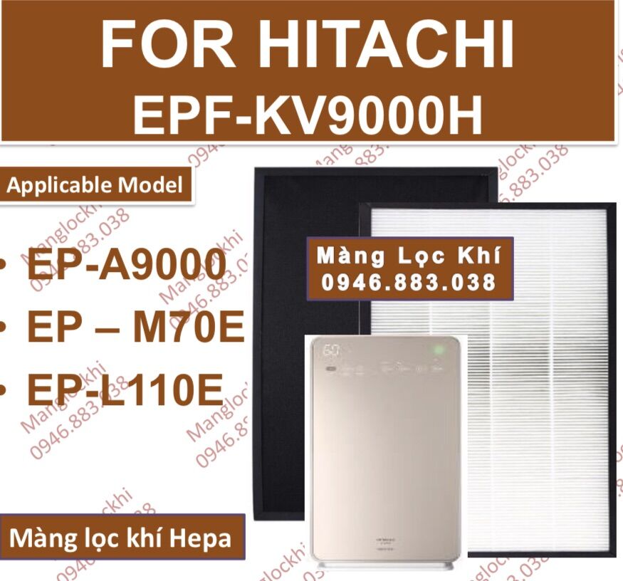 Epf-kv9000h｜màng lọc hepa hitachi ep-a9000,ep-m70e,ep-l110e
