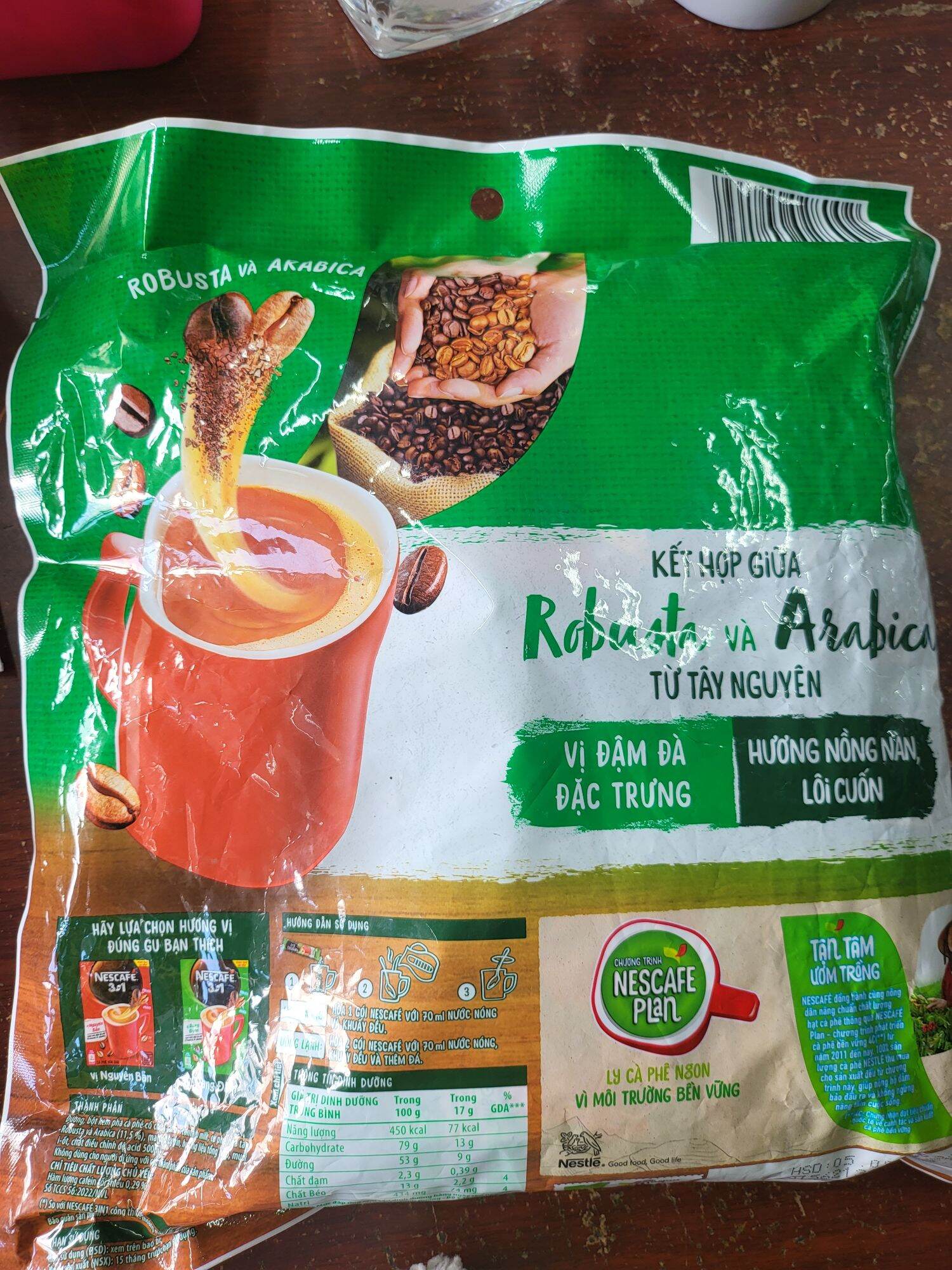 Cà phê sữa hòa tan Nescafe gói lớn 782g (46 gói×17g)