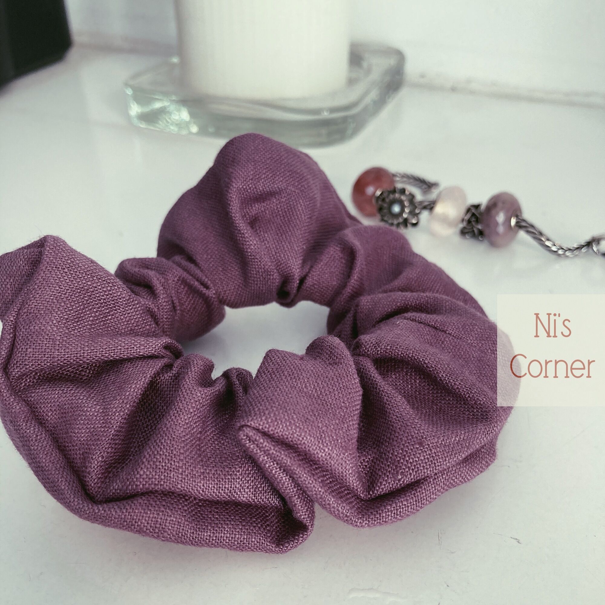 Scrunchies - Cột tóc Linen Tone Tím