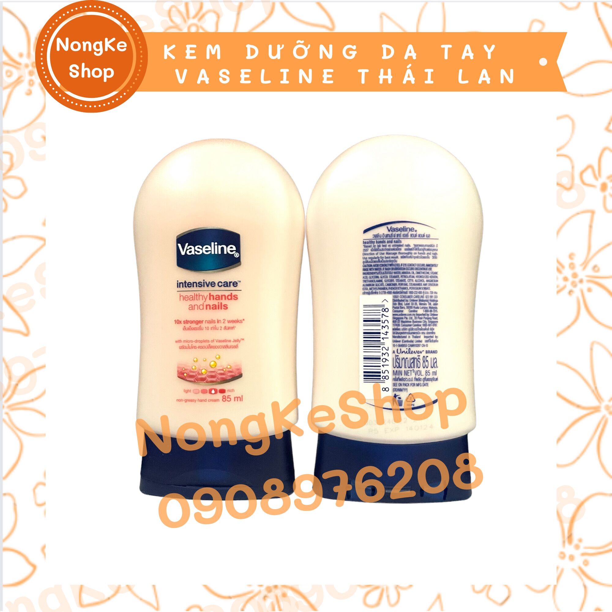 Kem dưỡng da tay vaseline 85ml thái lan