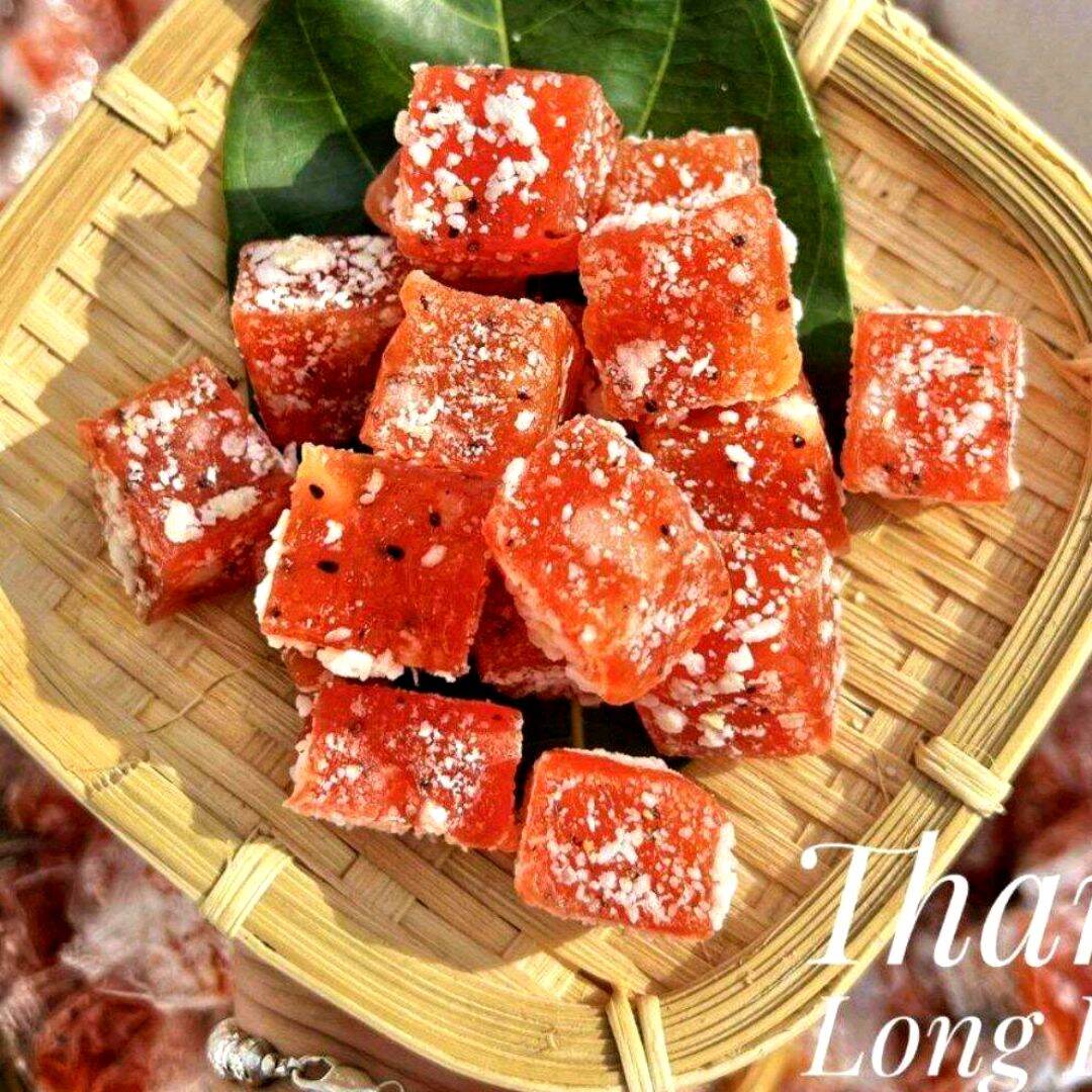 Mứt thanh long phủ cơm dừa dẻo viên  500g