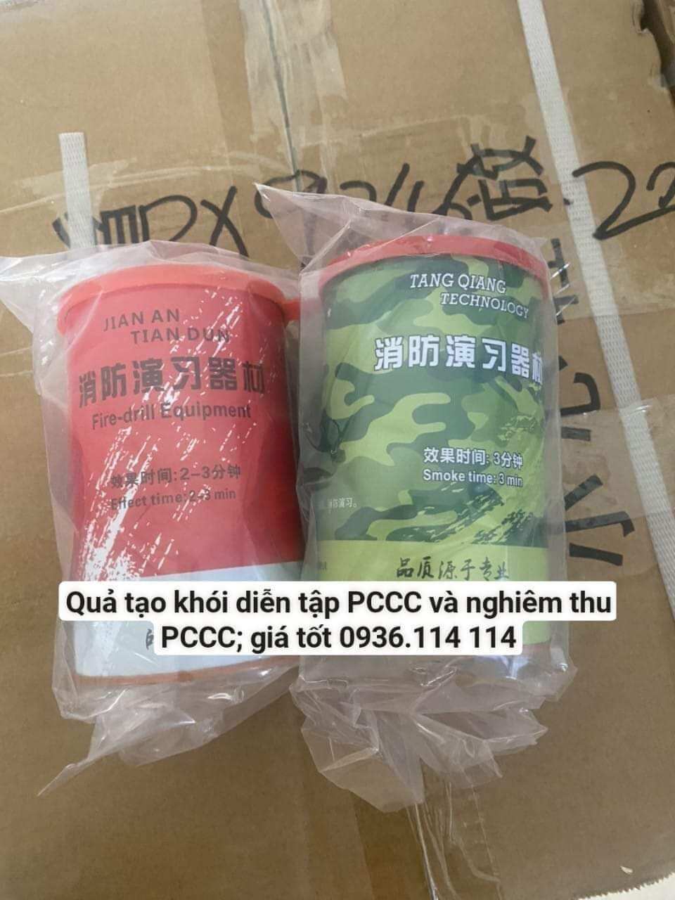 Quả tạo khói màu cam và trắng, tạo khói diễn tập phòng cháy, hộp tạo khói phòng cháy