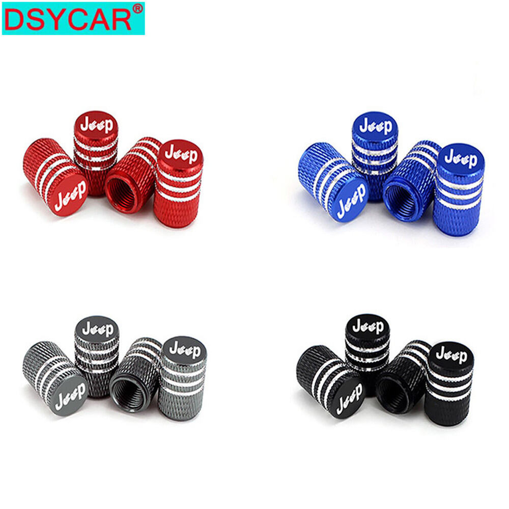 Dsycar 4 cái/bộ phổ Jeep Logo Alu-hợp kim lốp van mũ cho xe hơi xe tải xe máy xe đạp van thân bao gồm lốp phụ kiện