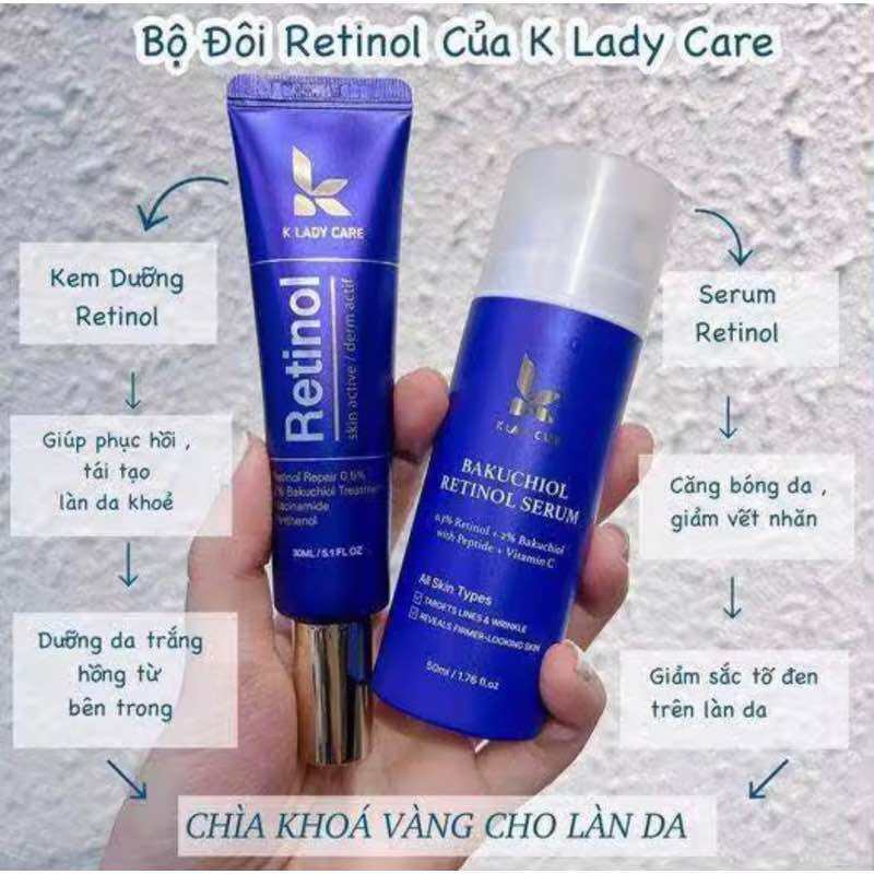 Combo retinol bakuchiol 2% + serum retinol bakuchiol 2% K Lady Care