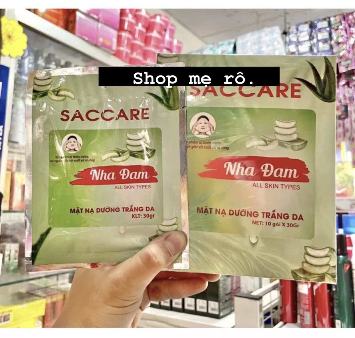 Mặt nạ SACCARE nha đam dưỡng trắng da (lẻ 1 miếng)