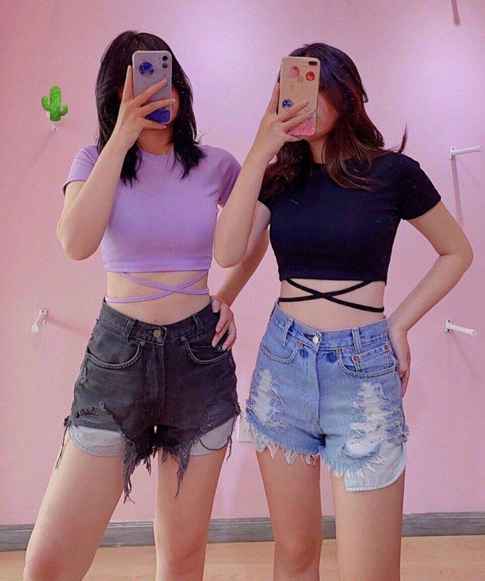 [HCM]Áo croptop dây xoắn bụng
