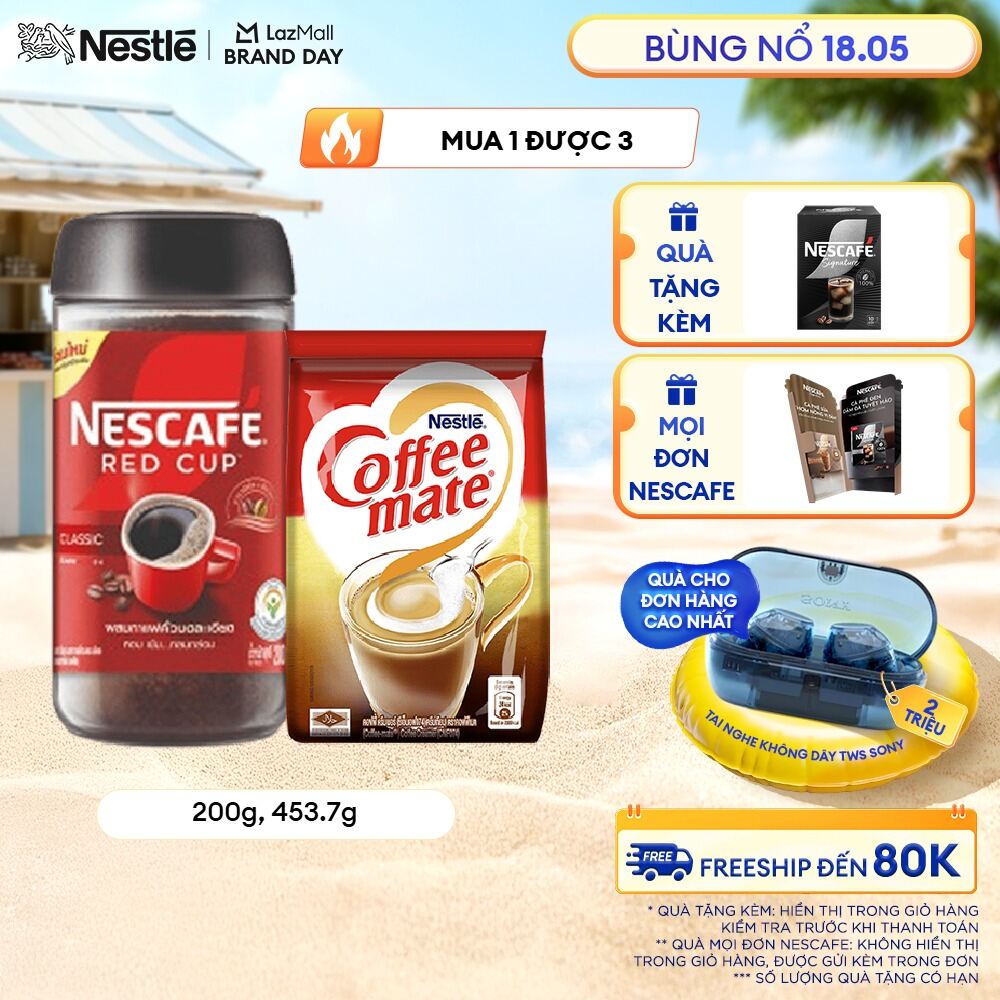 [ƯU ĐÃI THÁNG 5] Combo 1 Hũ Cà Phê Nescafé Red Cup (200g) + 1 Bột kem Nestle Coffee Mate (453.7g)
