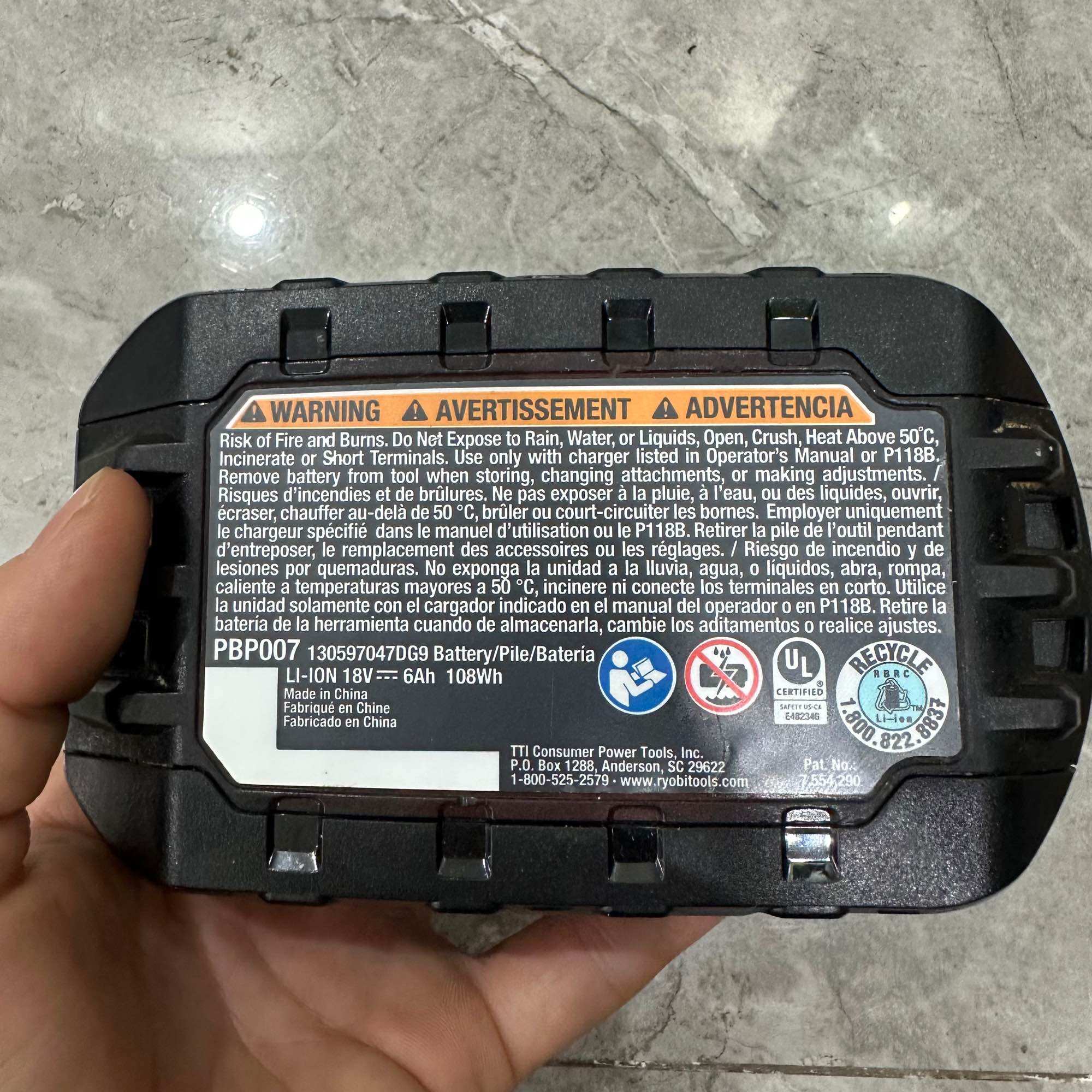 Pin Ryobi 18V 2Ah