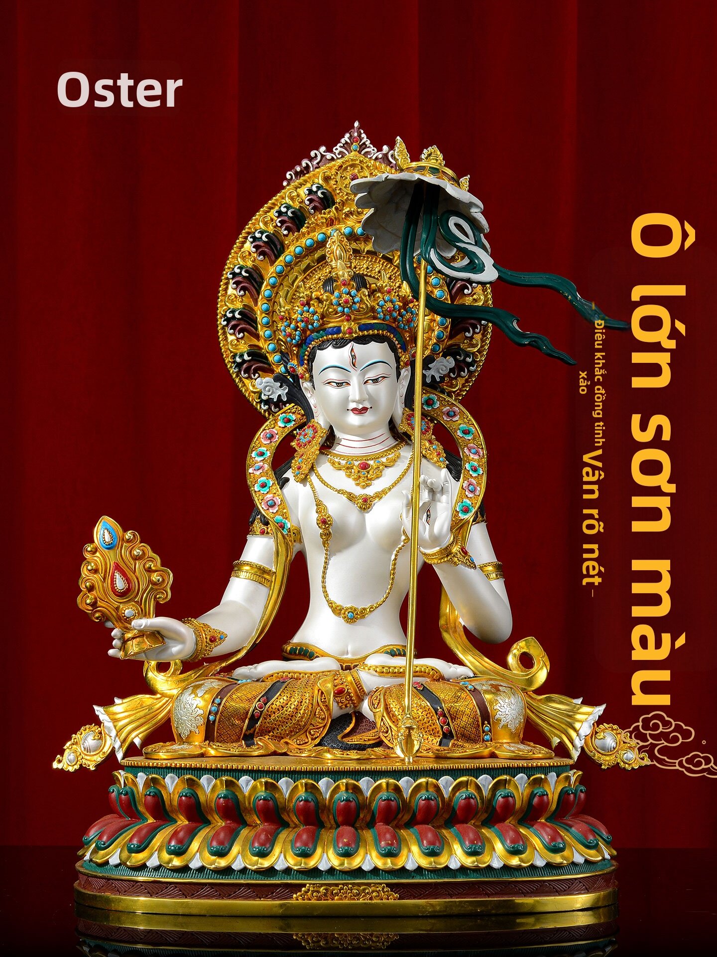 OSITE | Colorful Pearl Inlaid Fine Craftsmanship Tara Statue Giá 45,962,000 Đồng*Miễn phí vận chuyển