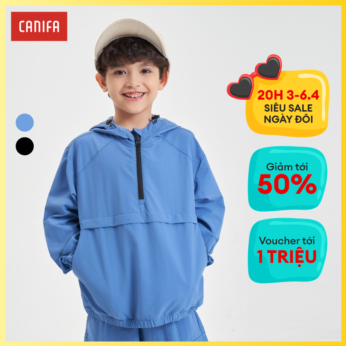 [CHỈ 5.11 VOUCHER TỚI 500K] Áo khoác gió bé trai CANIFA 2OT23W001