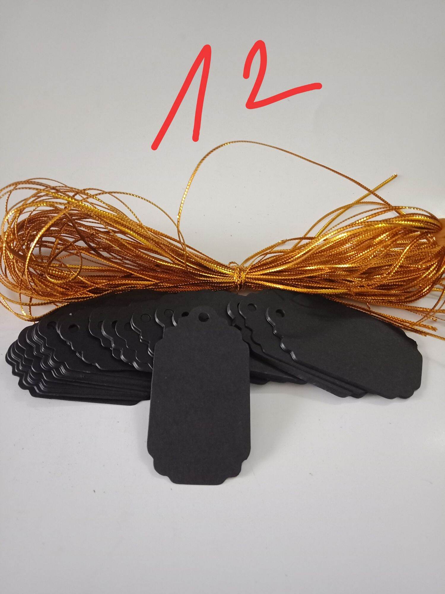 Tag trơn đen-100c+20m dây