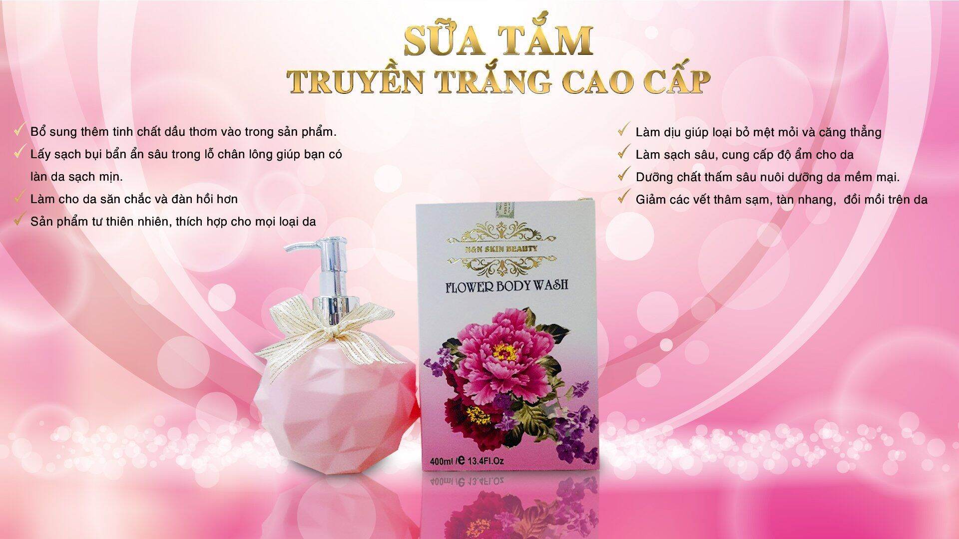 Sữa tắm truyền trắng cao cấp trắng mịn ngay lần đầu sử dụng