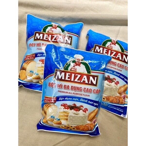 COMBO 2 BỊCH BỘT MỲ MEZAN 500g ( Bột trắng thơm , mịn … dùng làm bánh mỳ , bánh bao , bánh ngọt , bánh pizza … )