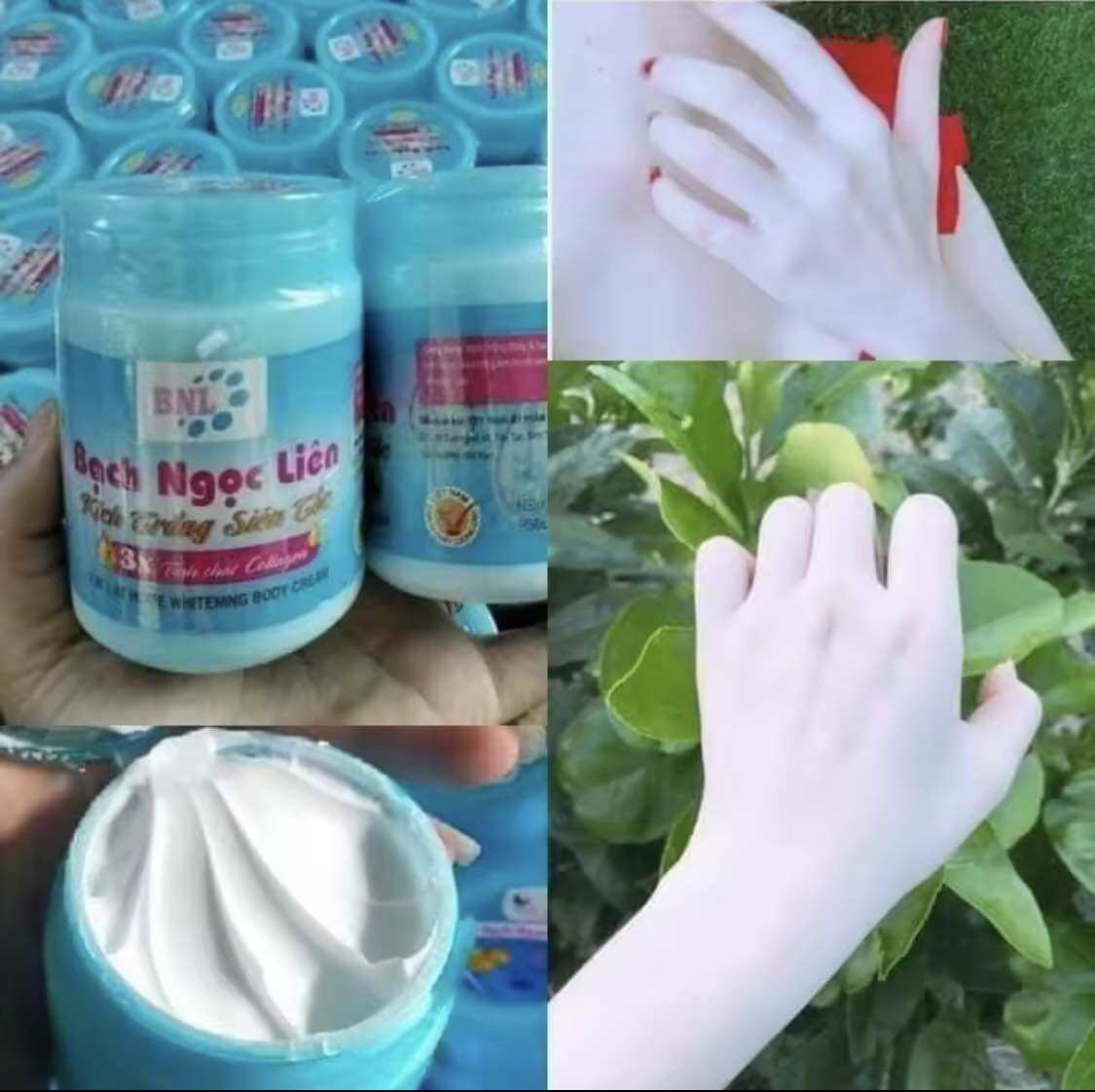 Kích Trắng Siêu Tốc 3X Bạch Ngọc Liên xanh, kem body bach ngoc lien siêu trắng, tắm trắng bạch ngọc 