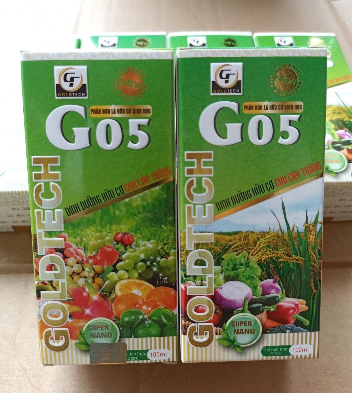 Phân bón lá sinh học hữu cơ cao cấp GO5 hàng chính hãng GOLDTECH đảm bảo còn nguyên đai nguyên tem chống hàng giả hộp 100ml
