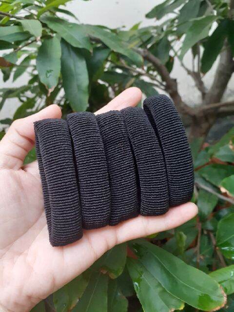 Túi 10 Thun cột tóc màu đen (bản 1.2cm-1.5cm)