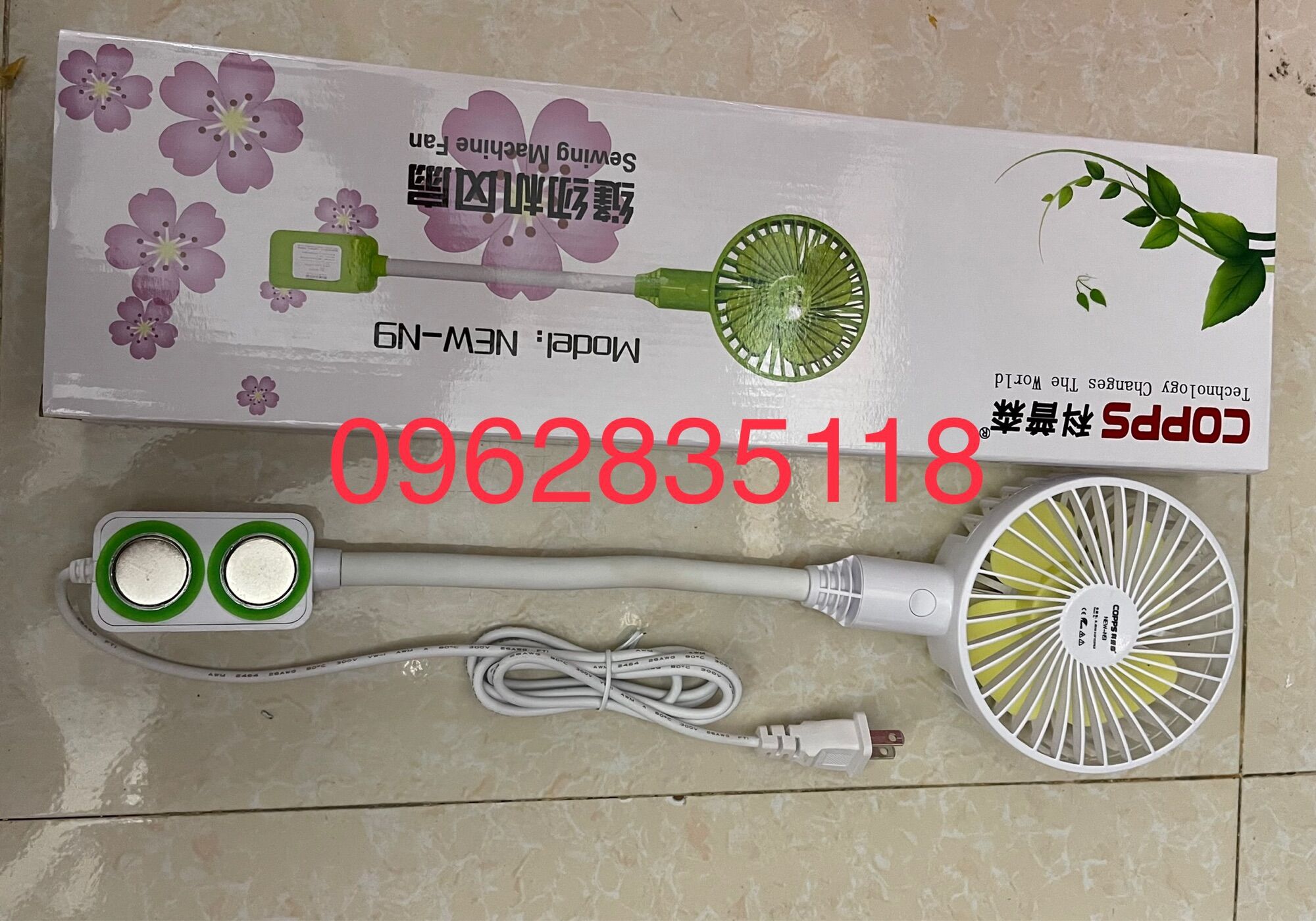 Quạt gió mini đế gắn nam châm dùng trong nghành may hoặc văn phòng, gia đình