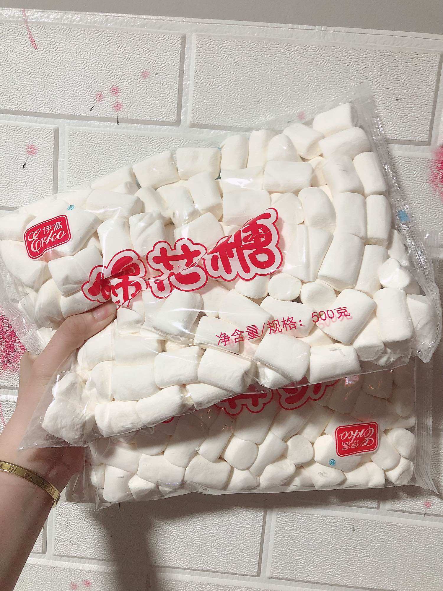 Kẹo bông gòn marshmallow 1000kg