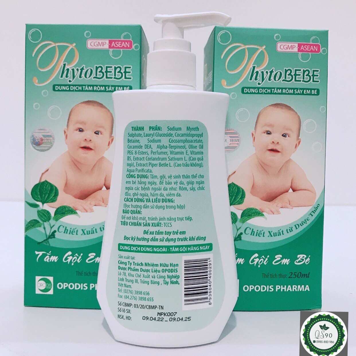 PHYTOBEBE Dung dịch tắm rôm sảy 1 chai 250ml