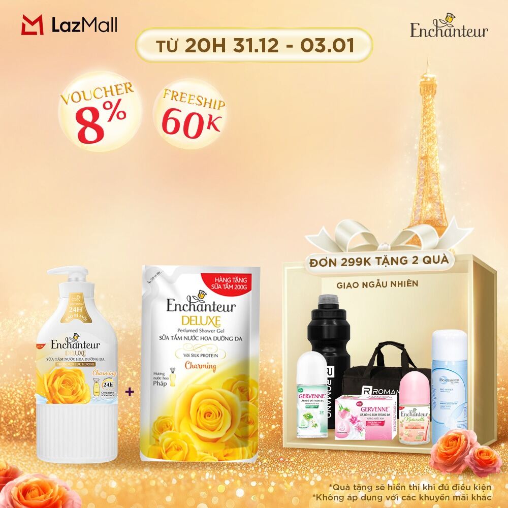 Sữa tắm Enchanteur Charming Sensation chai 900g + Tặng túi sữa tắm 450g