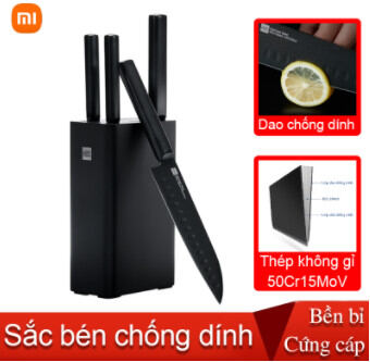 Bộ dao Đức 5 món Xiaomi HuoHou kèm chân đế gỗ