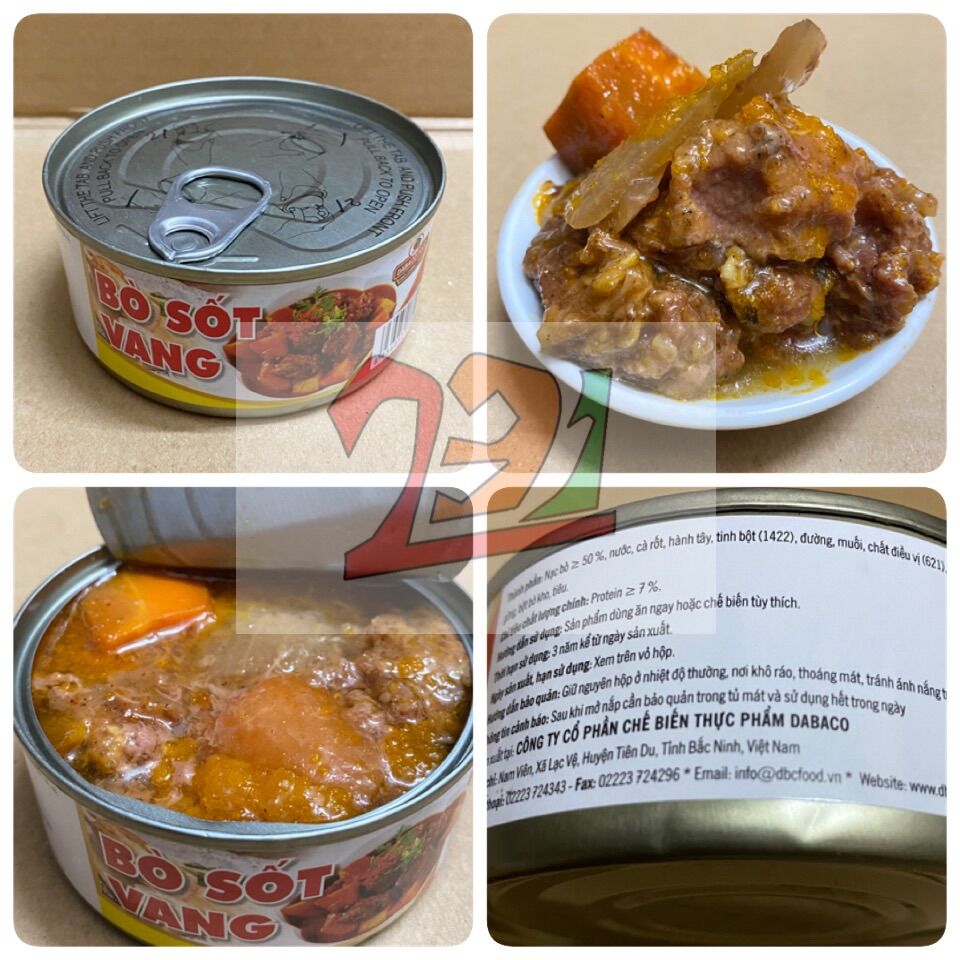 [170g][Bò Sốt Vang] Thịt Hộp Ăn Liền Dabaco