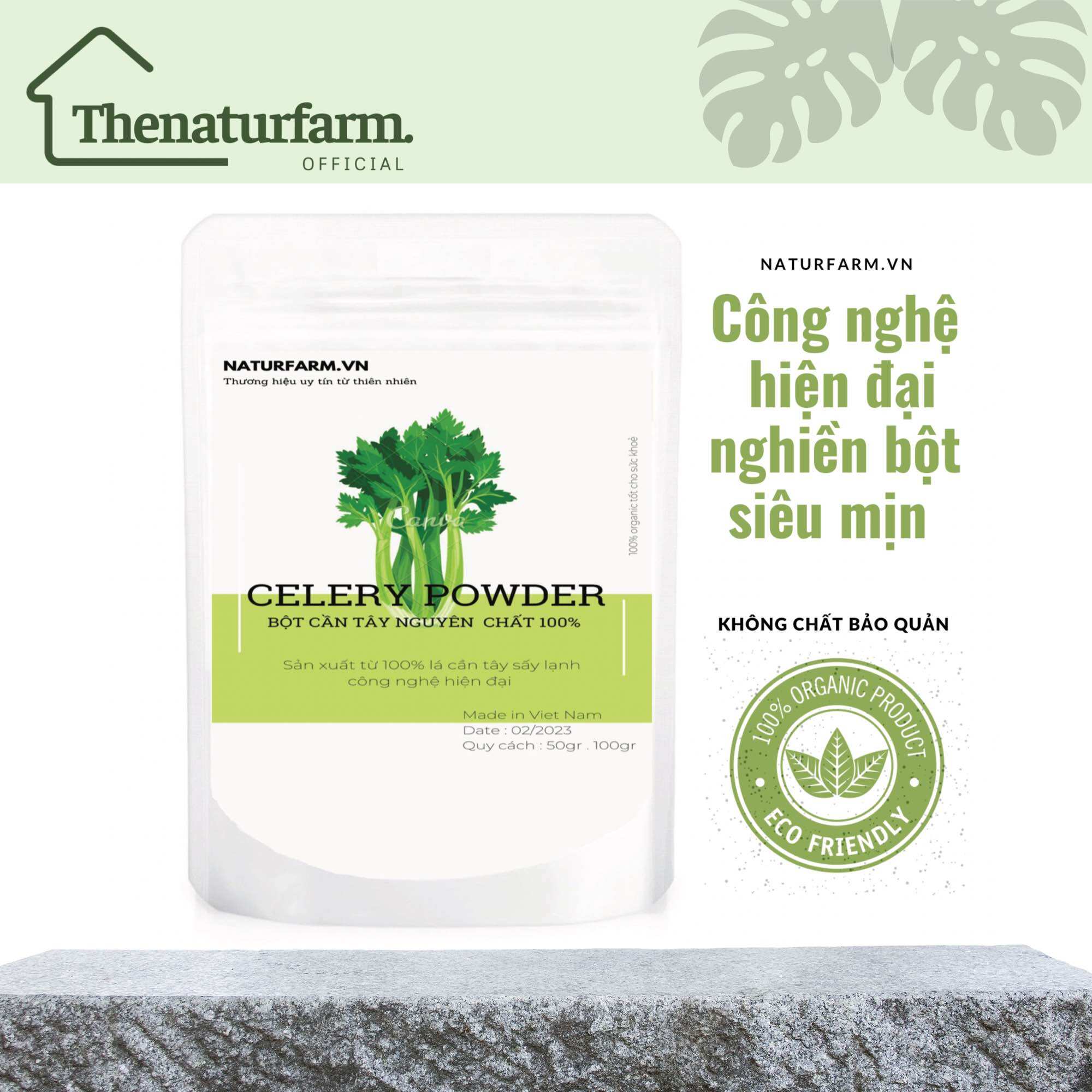 Bột Cần Tây Sấy Lạnh Nguyên chất Organic siêu mịn [ 50GR ] - Celery Powder Bột hữu cơ dinh dưỡng & detox