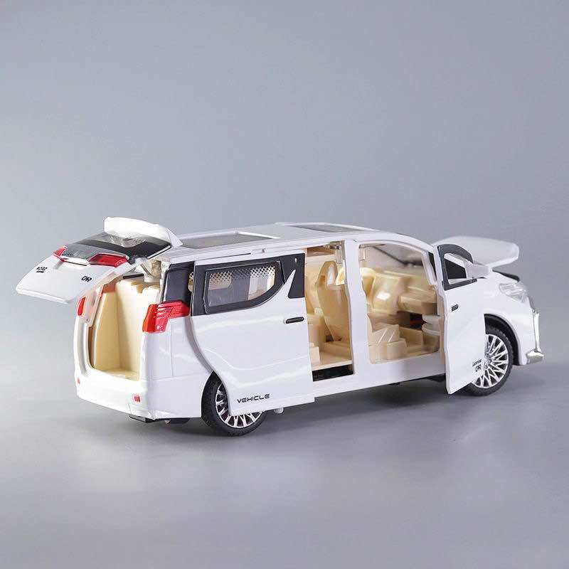 Xe mô hình Alphard có đèn ,âm thanh, mở 6 cửa, tỉ lệ 1:24