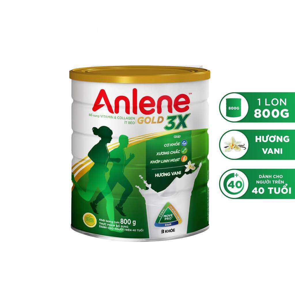 Sữa bột anlene gold 3x lon 800g - trên 40 tuổi