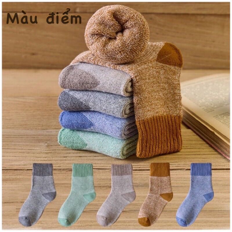 Combo 5 đôi Tất Vớ len xù cho bé trai bé gái