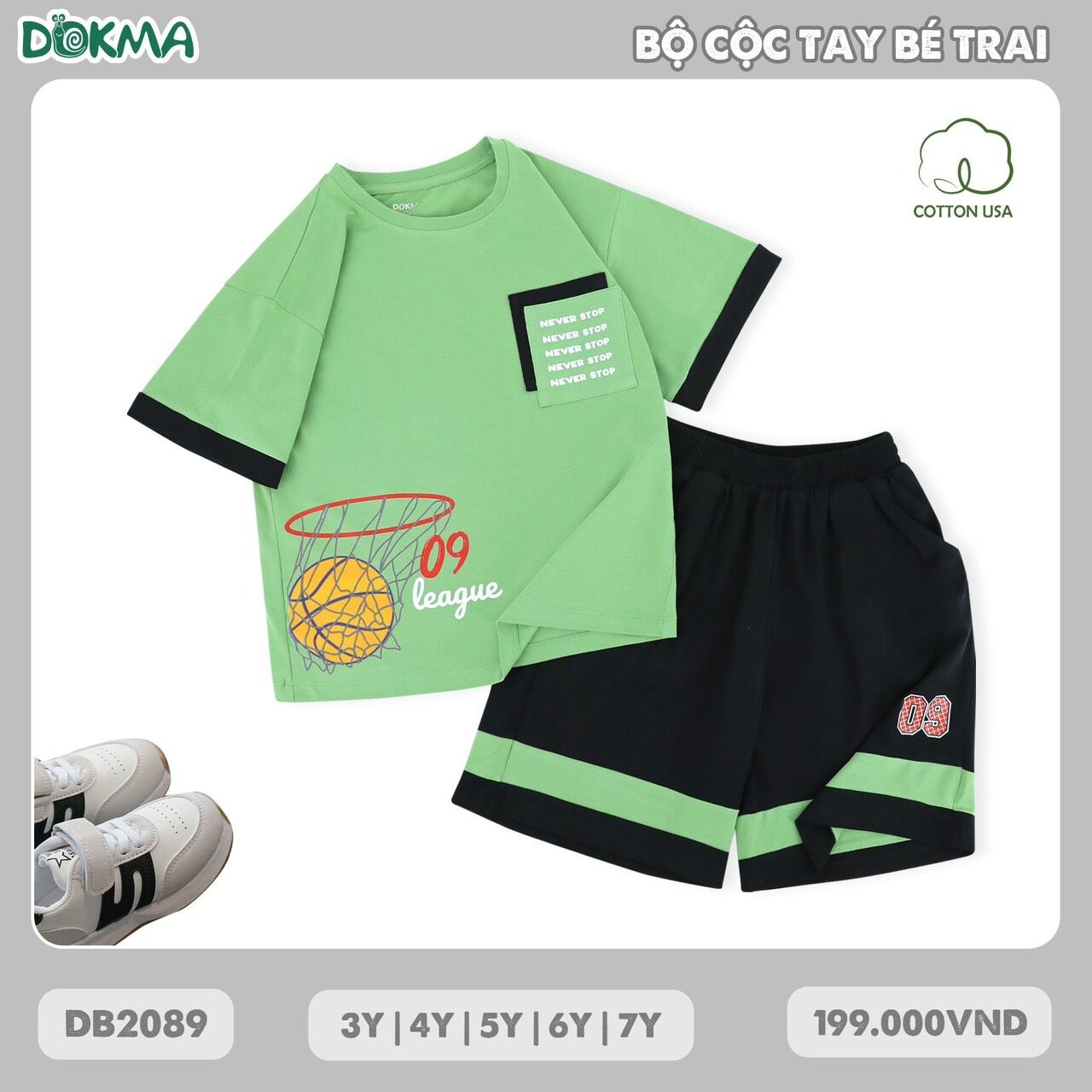 Bộ thể thao bé trai Dokma 3-7Y mã DB2089