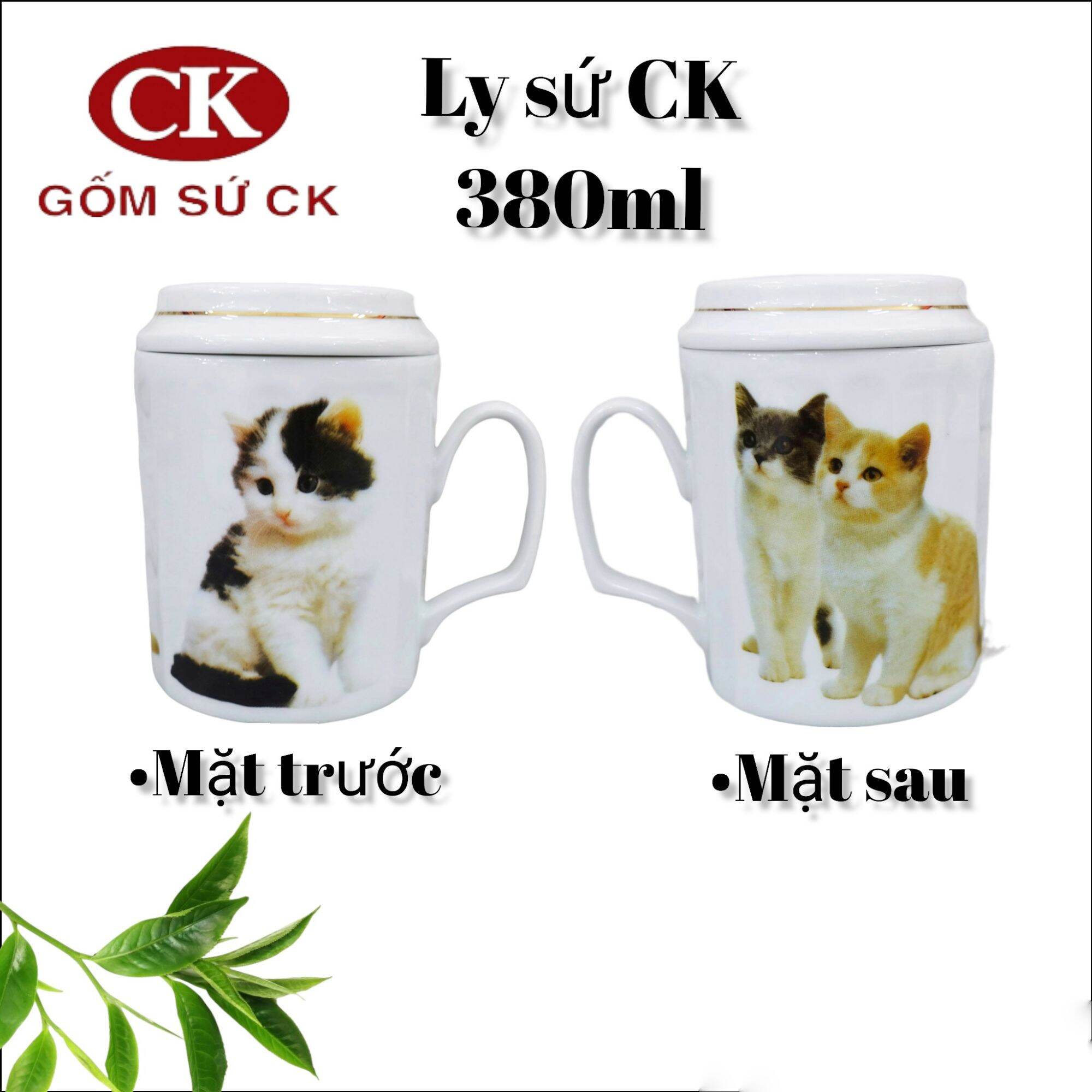Ly sứ có nắp CK 380ml_có lưới lọc trà